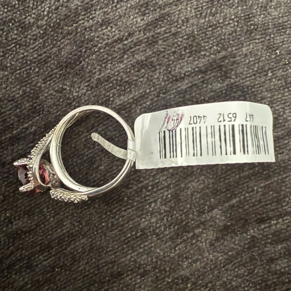 Vintage Ruby Sapphire and diamond ring 14k white gold sz 8